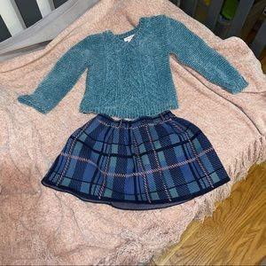 Kids Girl’s Skirt with Matching top/sweater. Size 4, XS. New  W/O tags.